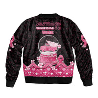 Breast Cancer Christmas Sleeve Zip Bomber Jacket Merry Pinkmas - Wonder Print Shop