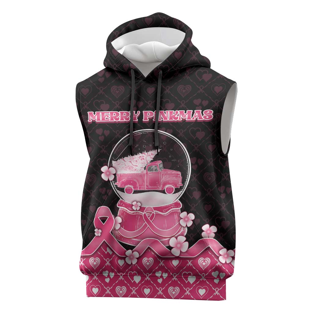 Breast Cancer Christmas Sleeveless Hoodie Merry Pinkmas - Wonder Print Shop