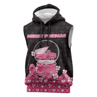 Breast Cancer Christmas Sleeveless Hoodie Merry Pinkmas - Wonder Print Shop
