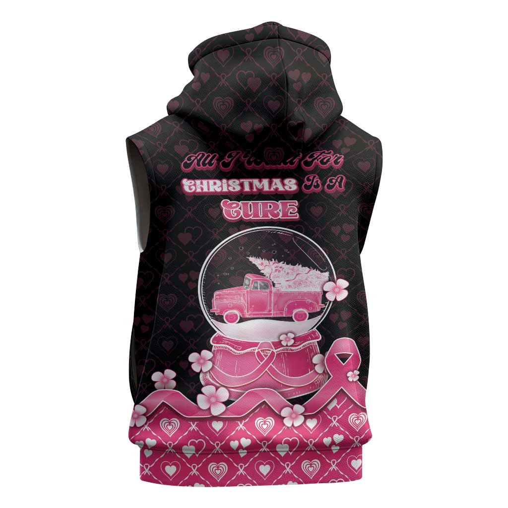 Breast Cancer Christmas Sleeveless Hoodie Merry Pinkmas - Wonder Print Shop