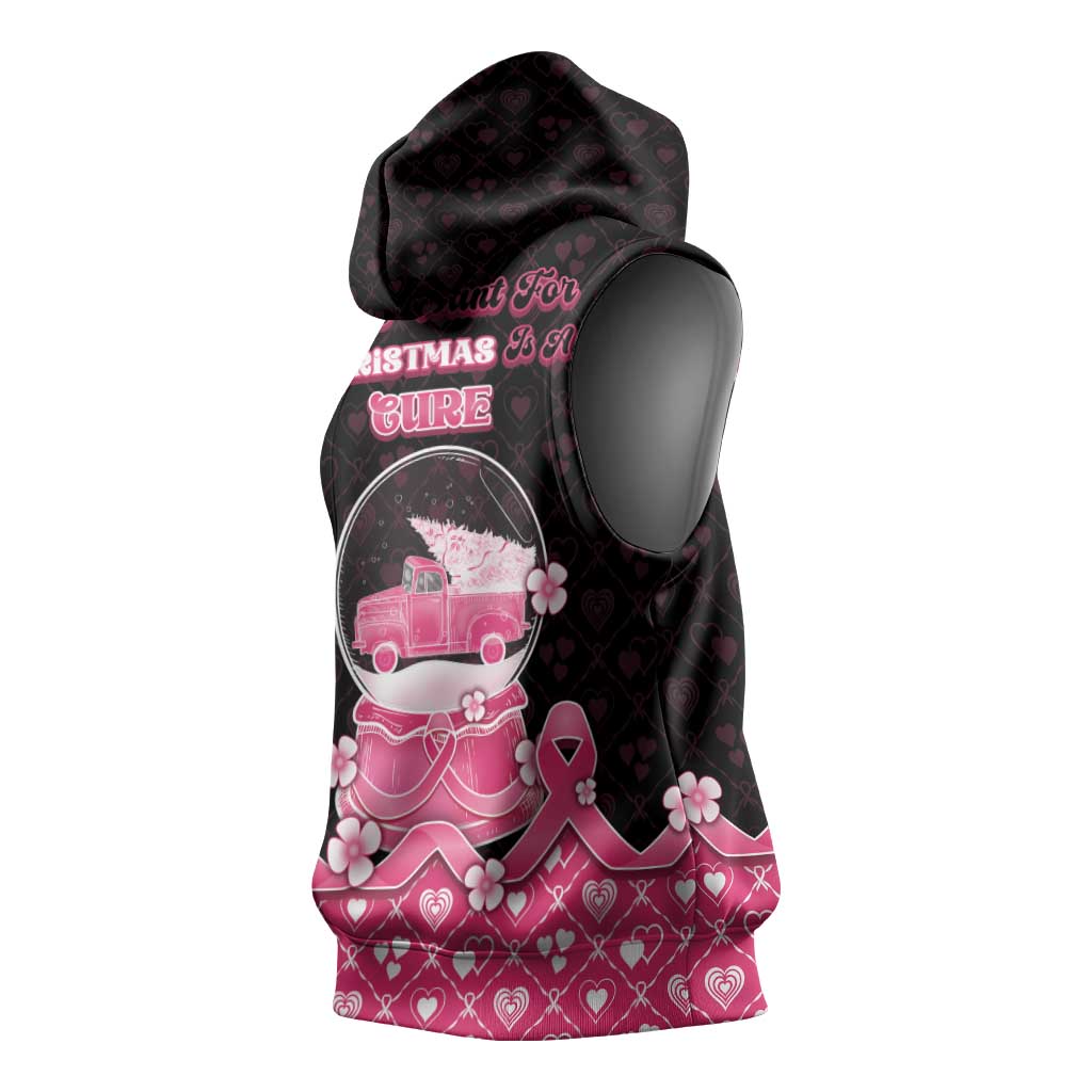 Breast Cancer Christmas Sleeveless Hoodie Merry Pinkmas - Wonder Print Shop