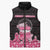 Breast Cancer Christmas Sleeveless Puffer Jacket Merry Pinkmas - Wonder Print Shop