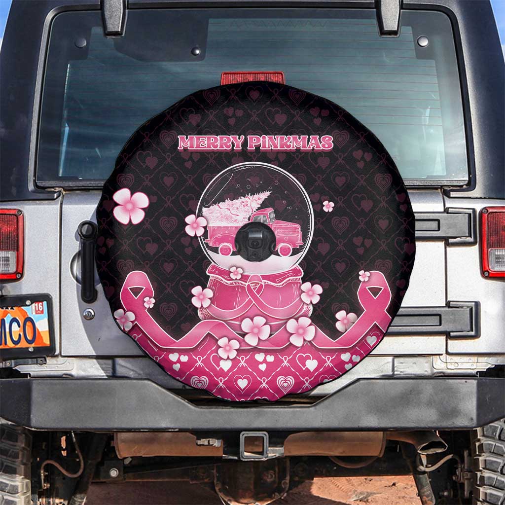 Breast Cancer Christmas Spare Tire Cover Merry Pinkmas - Wonder Print Shop