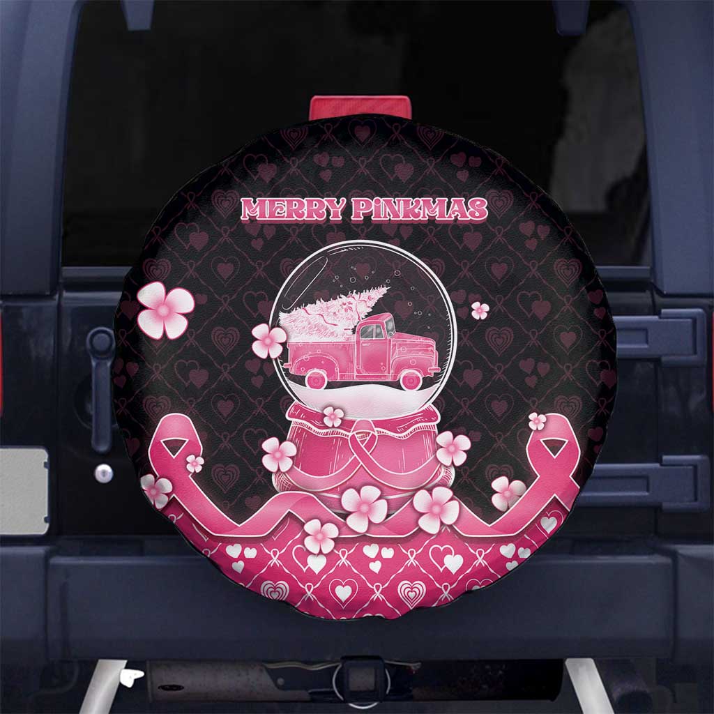 Breast Cancer Christmas Spare Tire Cover Merry Pinkmas - Wonder Print Shop