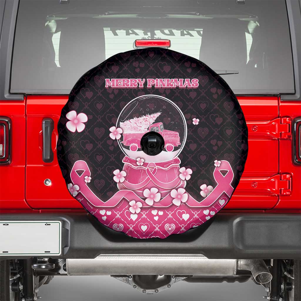 Breast Cancer Christmas Spare Tire Cover Merry Pinkmas - Wonder Print Shop