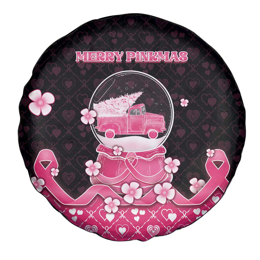 Breast Cancer Christmas Spare Tire Cover Merry Pinkmas - Wonder Print Shop