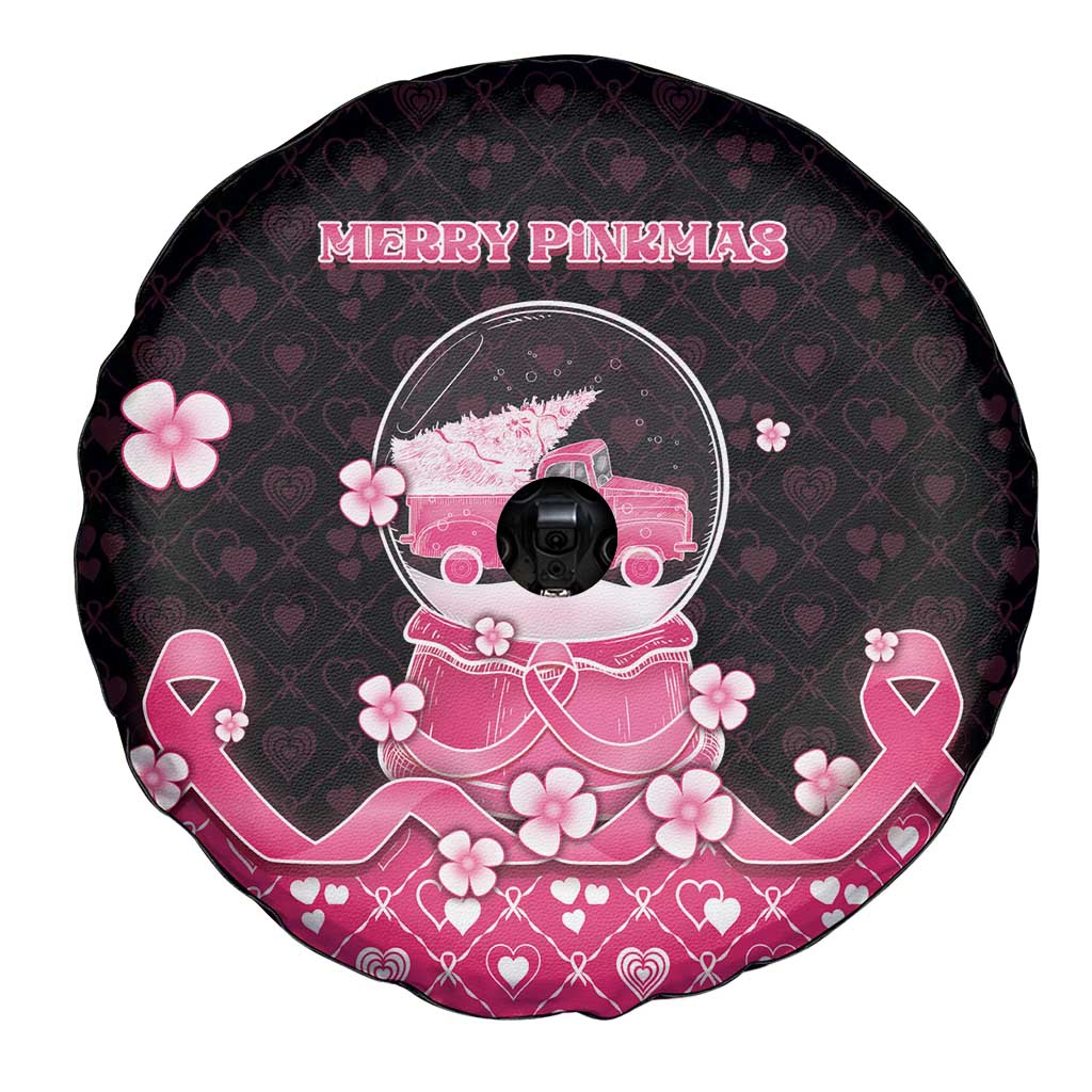 Breast Cancer Christmas Spare Tire Cover Merry Pinkmas - Wonder Print Shop