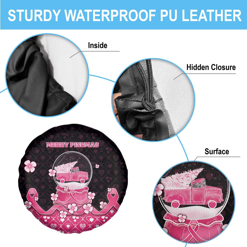 Breast Cancer Christmas Spare Tire Cover Merry Pinkmas - Wonder Print Shop