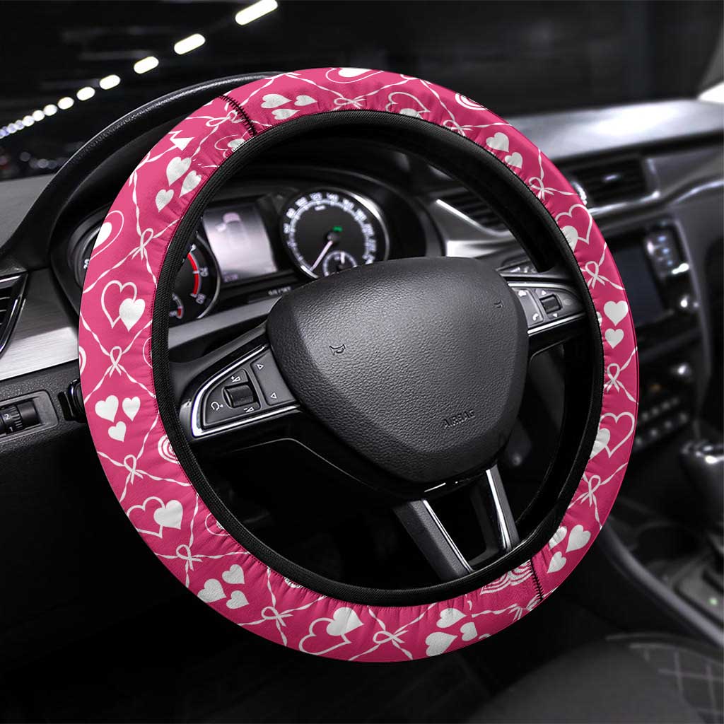 Breast Cancer Christmas Steering Wheel Cover Merry Pinkmas - Wonder Print Shop