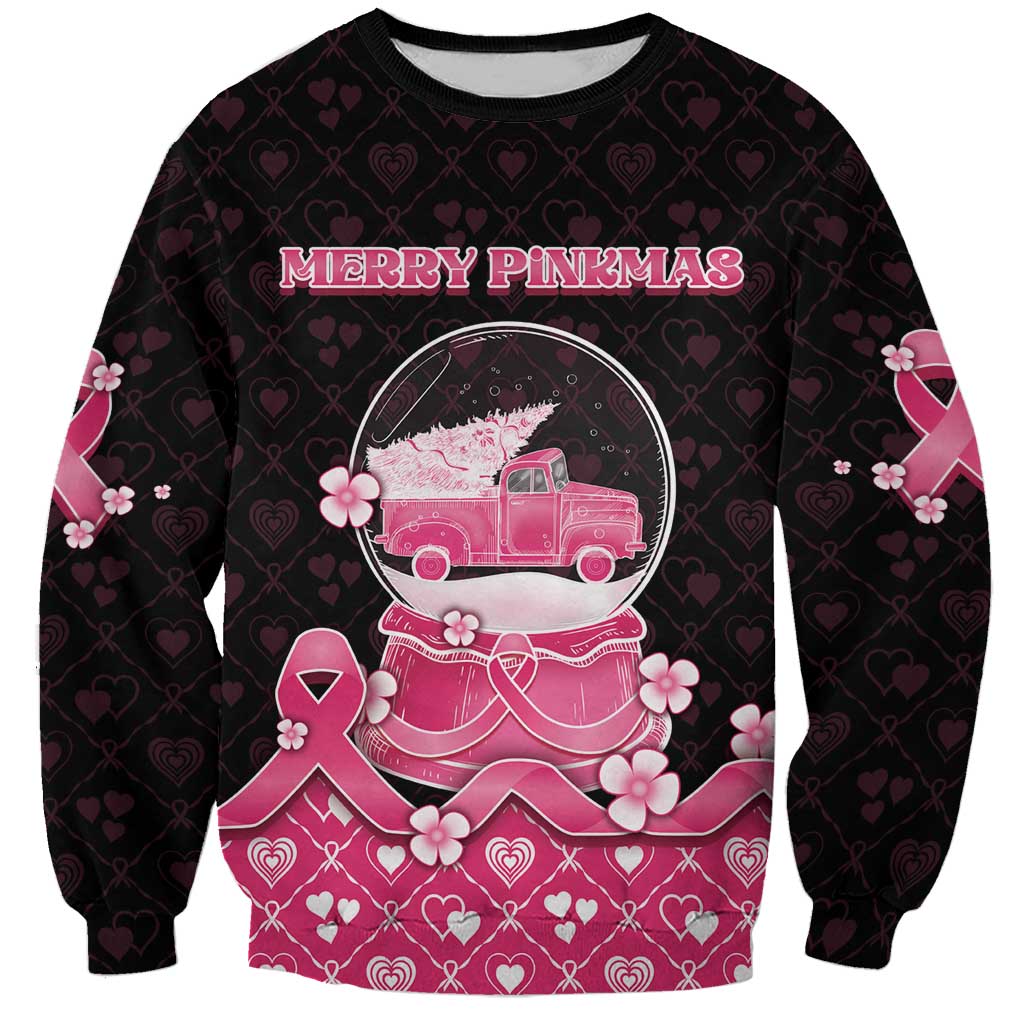 Breast Cancer Christmas Sweatshirt Merry Pinkmas - Wonder Print Shop
