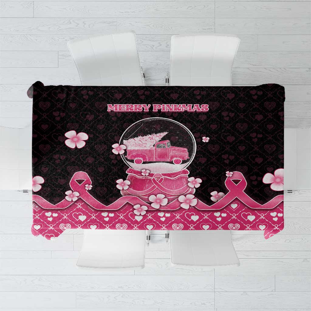 Breast Cancer Christmas Tablecloth Merry Pinkmas - Wonder Print Shop