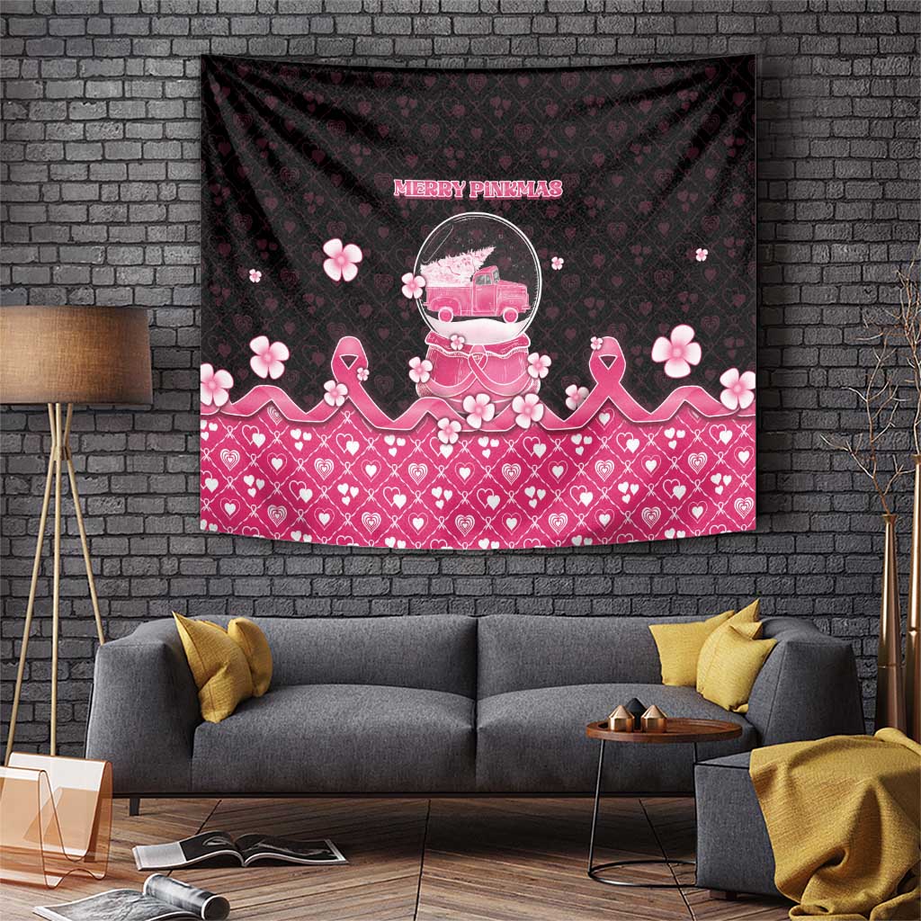 Breast Cancer Christmas Tapestry Merry Pinkmas - Wonder Print Shop