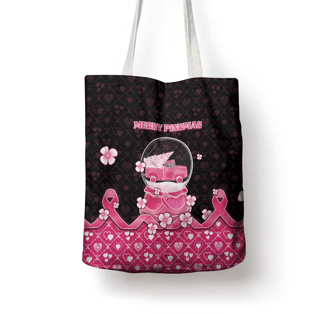 Breast Cancer Christmas Tote Bag Merry Pinkmas - Wonder Print Shop