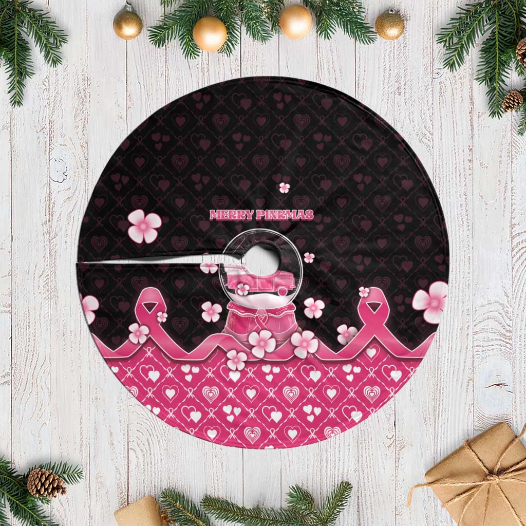 Breast Cancer Christmas Tree Skirt Merry Pinkmas - Wonder Print Shop