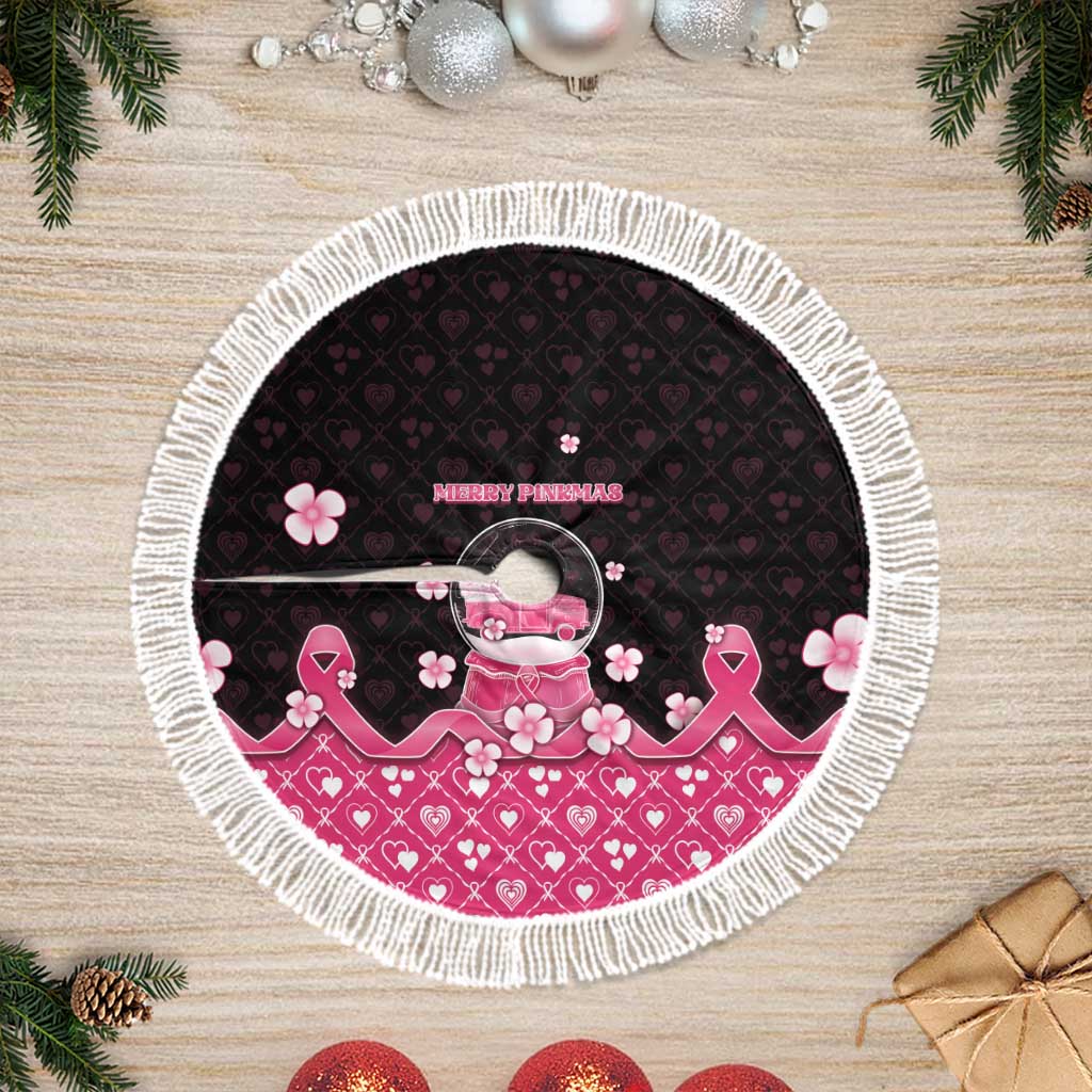 Breast Cancer Christmas Tree Skirt Merry Pinkmas - Wonder Print Shop