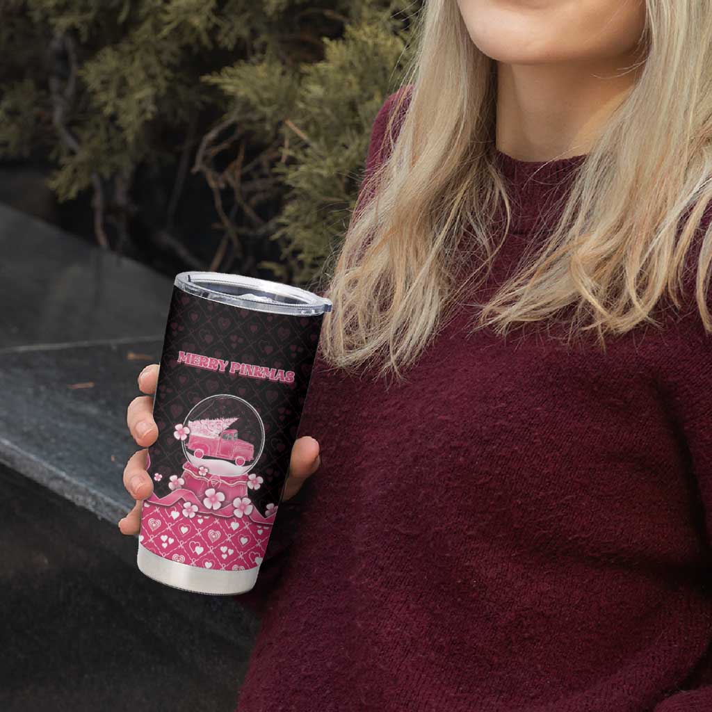 Breast Cancer Christmas Tumbler Cup Merry Pinkmas - Wonder Print Shop