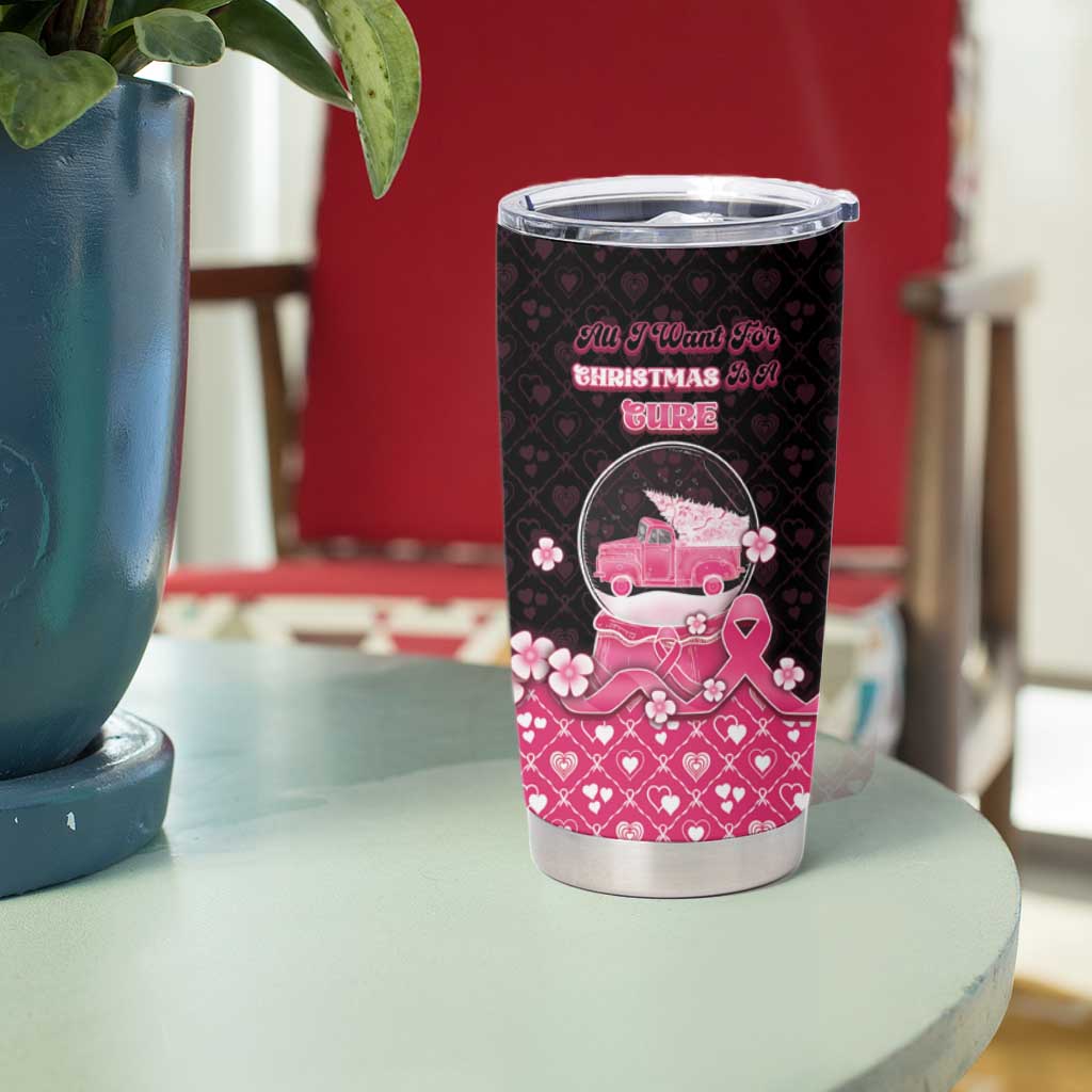Breast Cancer Christmas Tumbler Cup Merry Pinkmas - Wonder Print Shop