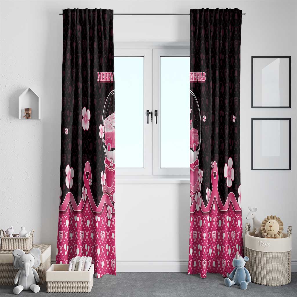 Breast Cancer Christmas Window Curtain Merry Pinkmas - Wonder Print Shop