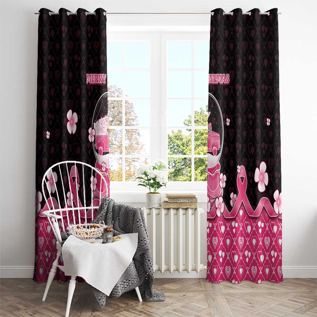 Breast Cancer Christmas Window Curtain Merry Pinkmas - Wonder Print Shop