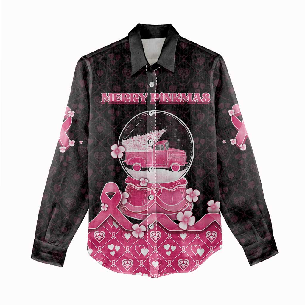 Breast Cancer Christmas Women Casual Shirt Merry Pinkmas - Wonder Print Shop