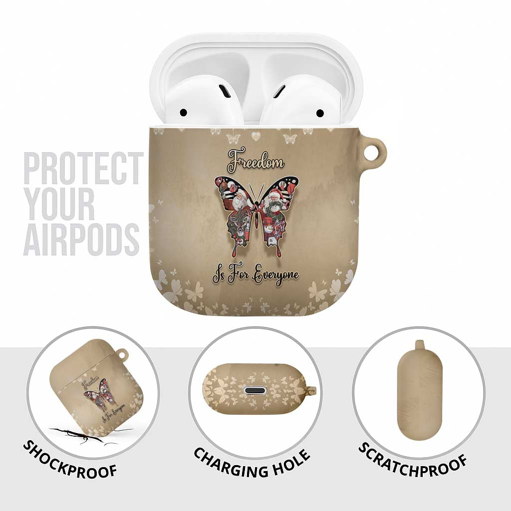 Butterfly Christmas AirPods Case Freedom Is For Everyone - Wonder Print Shop