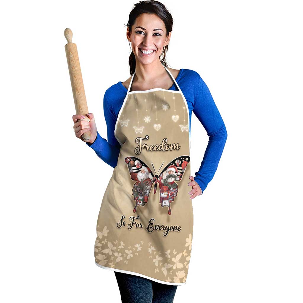 Butterfly Christmas Apron Freedom Is For Everyone - Wonder Print Shop