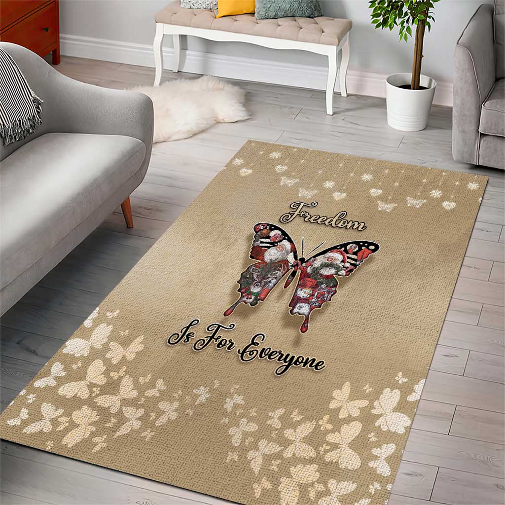 Butterfly Christmas Area Rug Freedom Is For Everyone - Wonder Print Shop