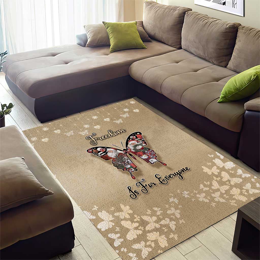 Butterfly Christmas Area Rug Freedom Is For Everyone - Wonder Print Shop