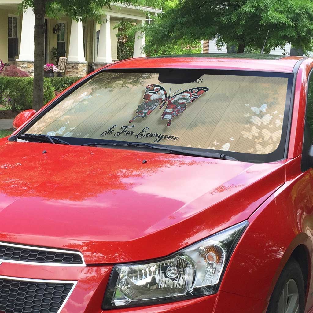Butterfly Christmas Auto Sun Shade Freedom Is For Everyone - Wonder Print Shop