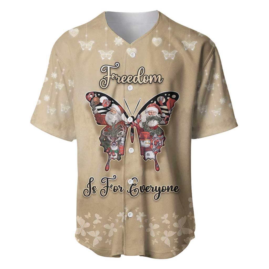 Butterfly Christmas Baseball Jersey Freedom Is For Everyone - Wonder Print Shop