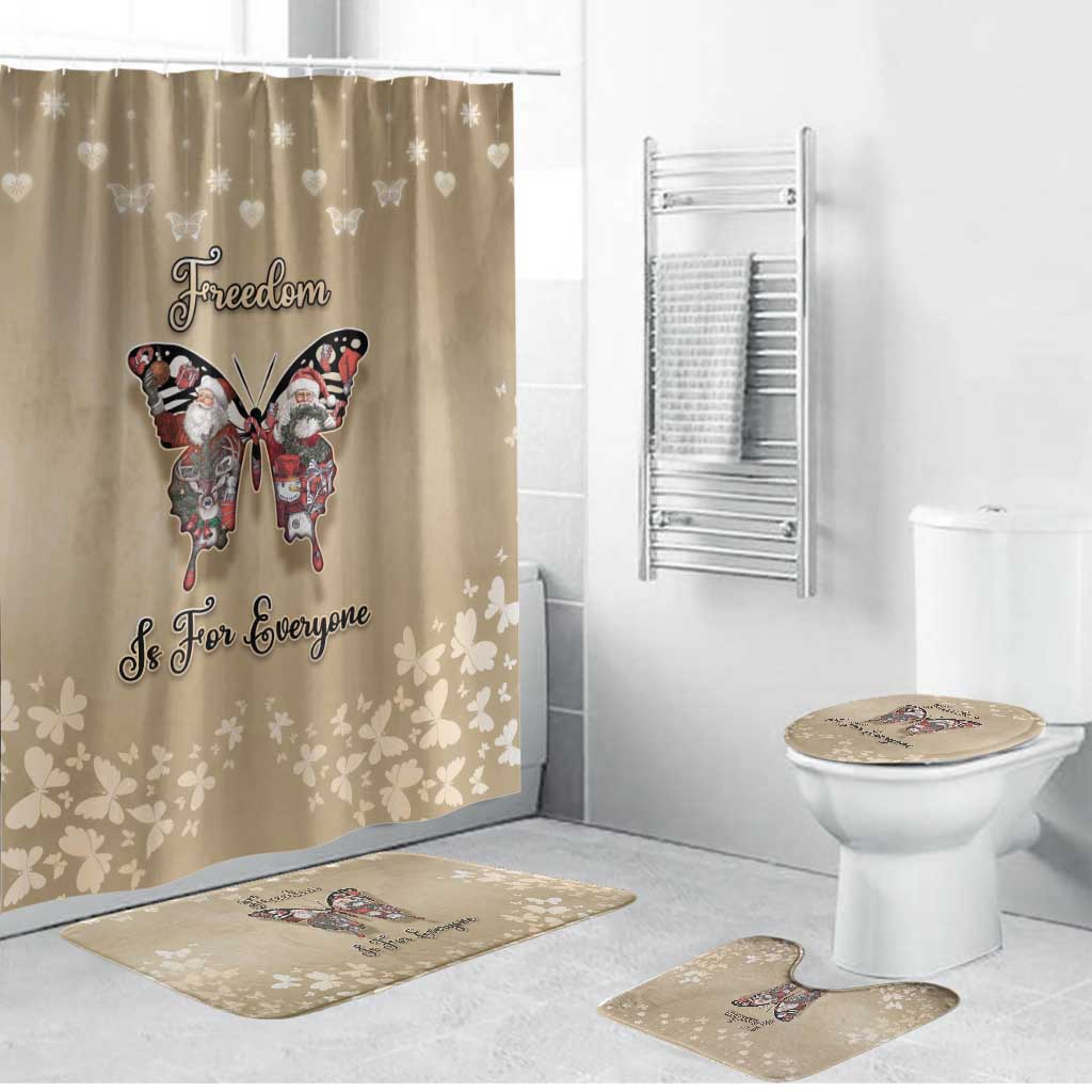 Butterfly Christmas Bathroom Set Freedom Is For Everyone - Wonder Print Shop