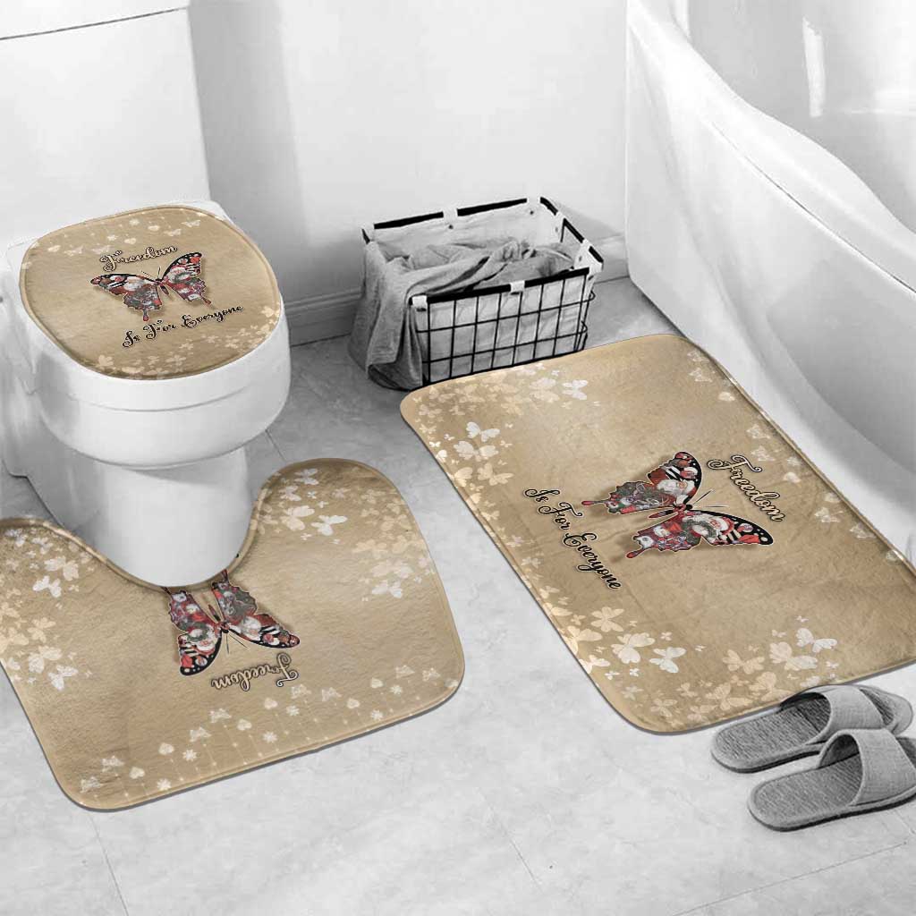 Butterfly Christmas Bathroom Set Freedom Is For Everyone - Wonder Print Shop