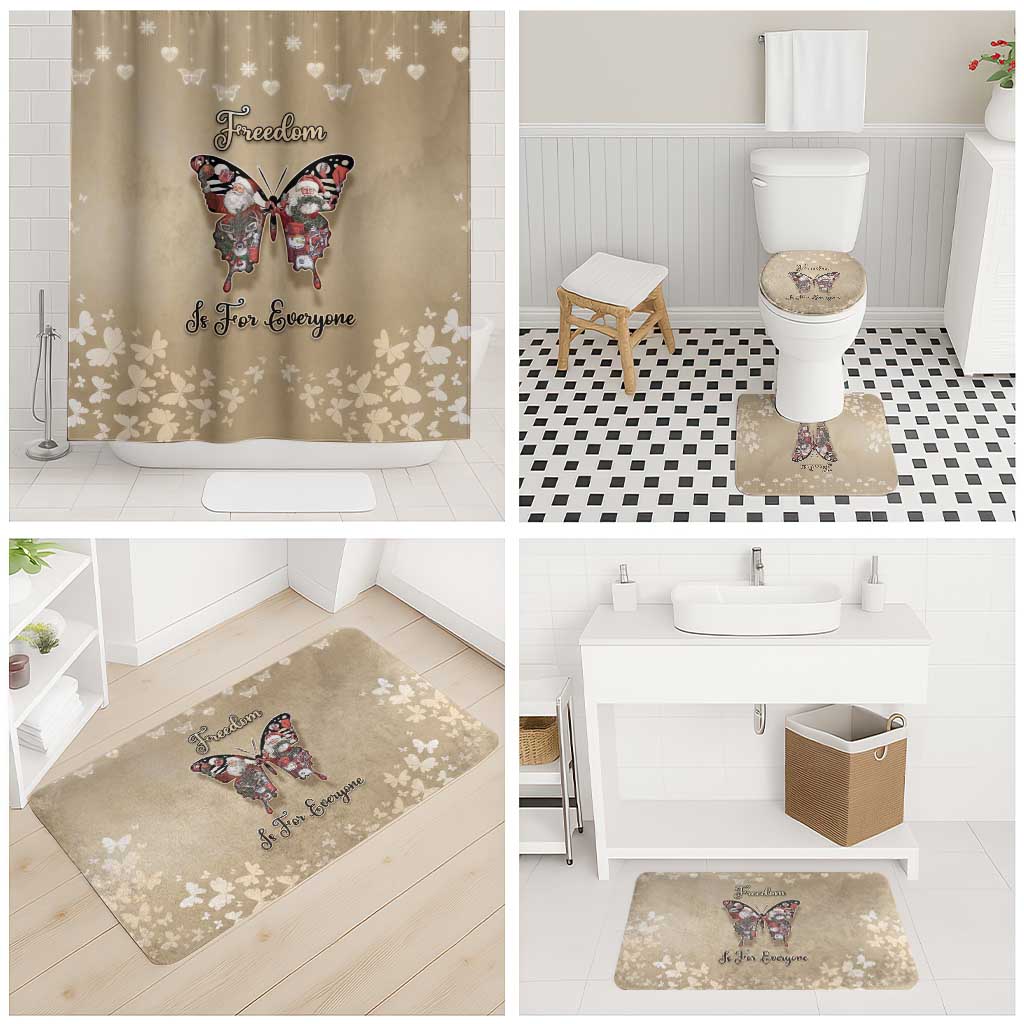 Butterfly Christmas Bathroom Set Freedom Is For Everyone - Wonder Print Shop