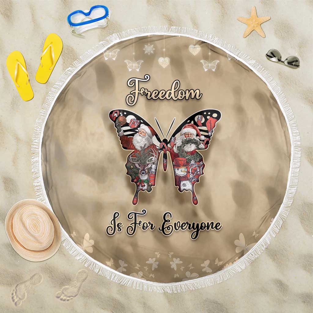 Butterfly Christmas Beach Blanket Freedom Is For Everyone - Wonder Print Shop