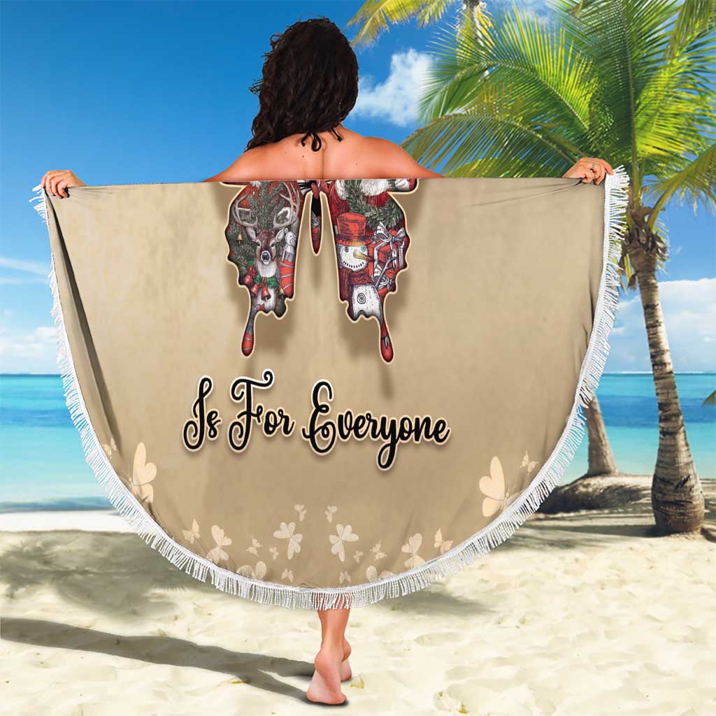 Butterfly Christmas Beach Blanket Freedom Is For Everyone - Wonder Print Shop