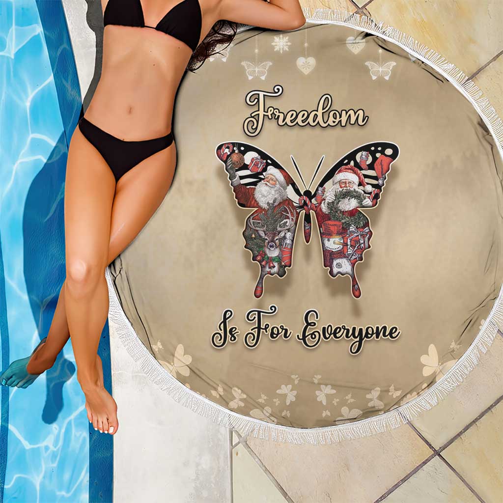 Butterfly Christmas Beach Blanket Freedom Is For Everyone - Wonder Print Shop