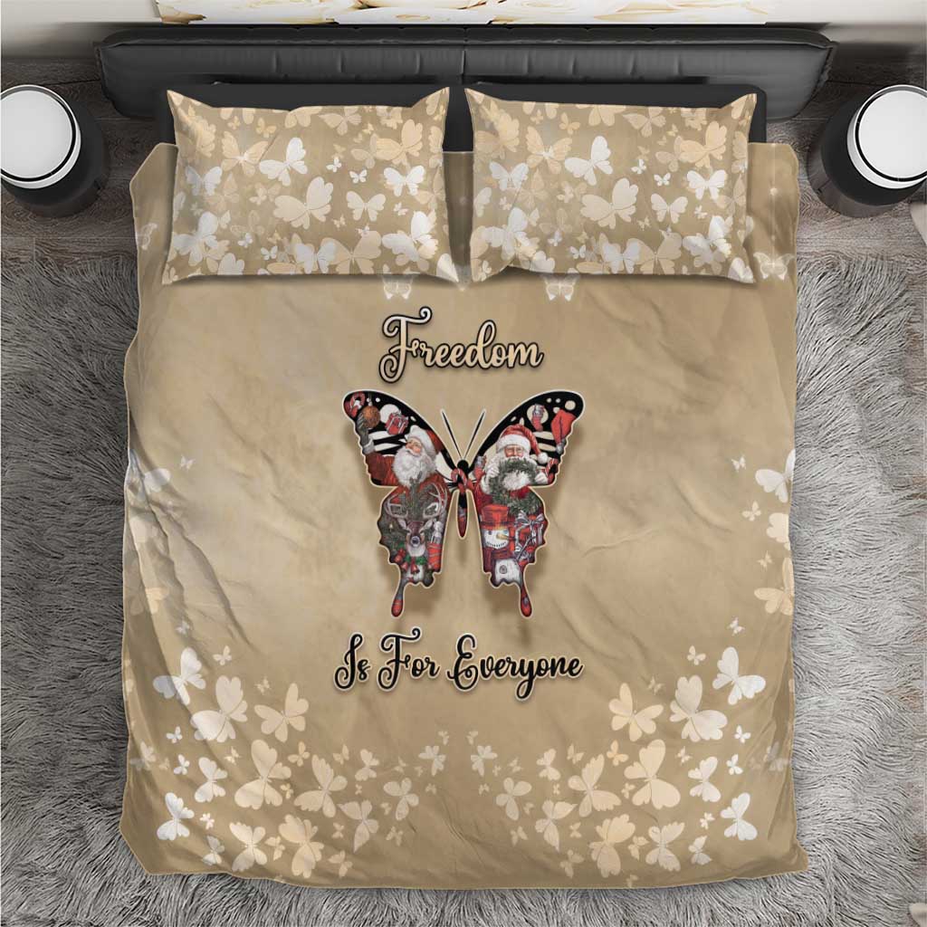 Butterfly Christmas Bedding Set Freedom Is For Everyone - Wonder Print Shop