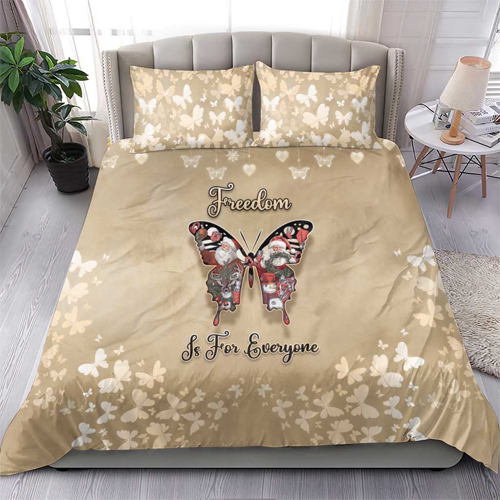 Butterfly Christmas Bedding Set Freedom Is For Everyone - Wonder Print Shop