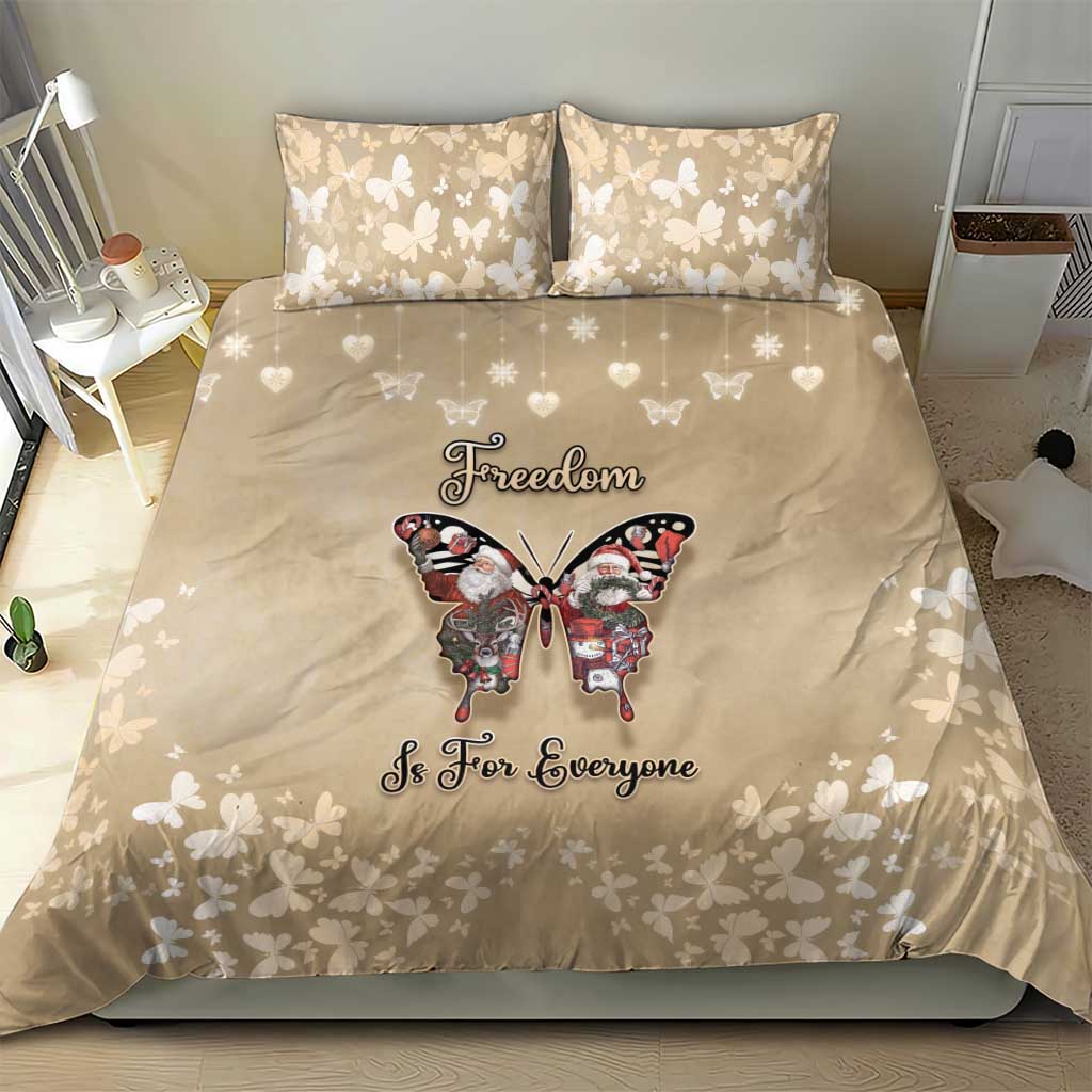 Butterfly Christmas Bedding Set Freedom Is For Everyone - Wonder Print Shop