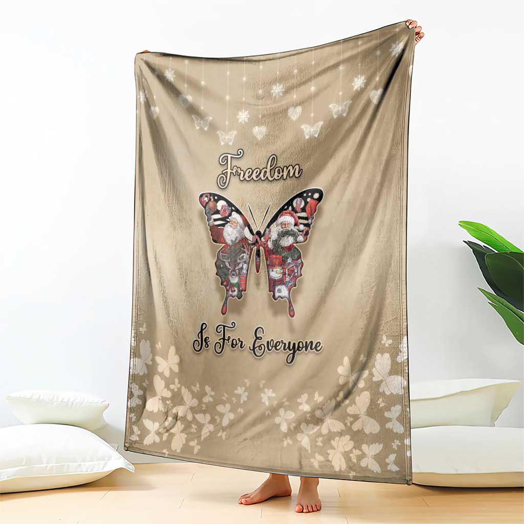 Butterfly Christmas Blanket Freedom Is For Everyone - Wonder Print Shop