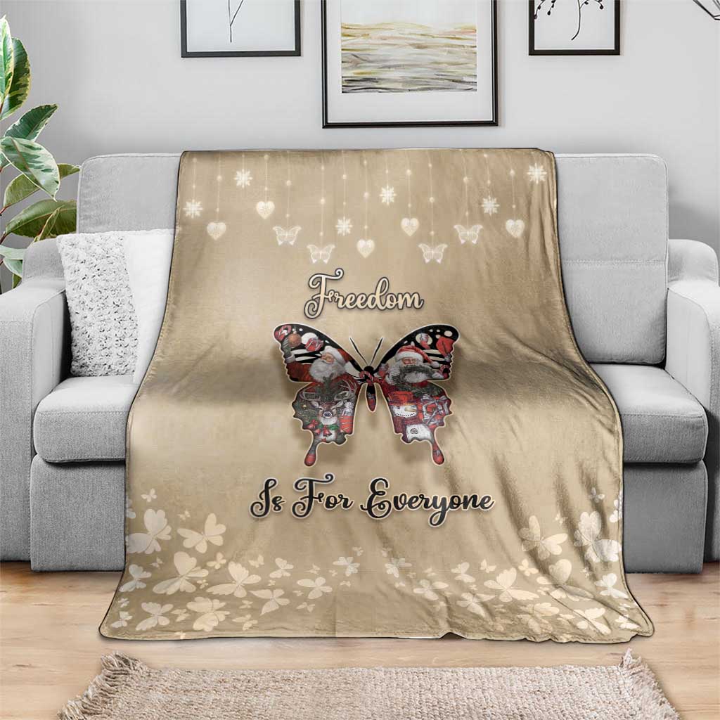 Butterfly Christmas Blanket Freedom Is For Everyone - Wonder Print Shop