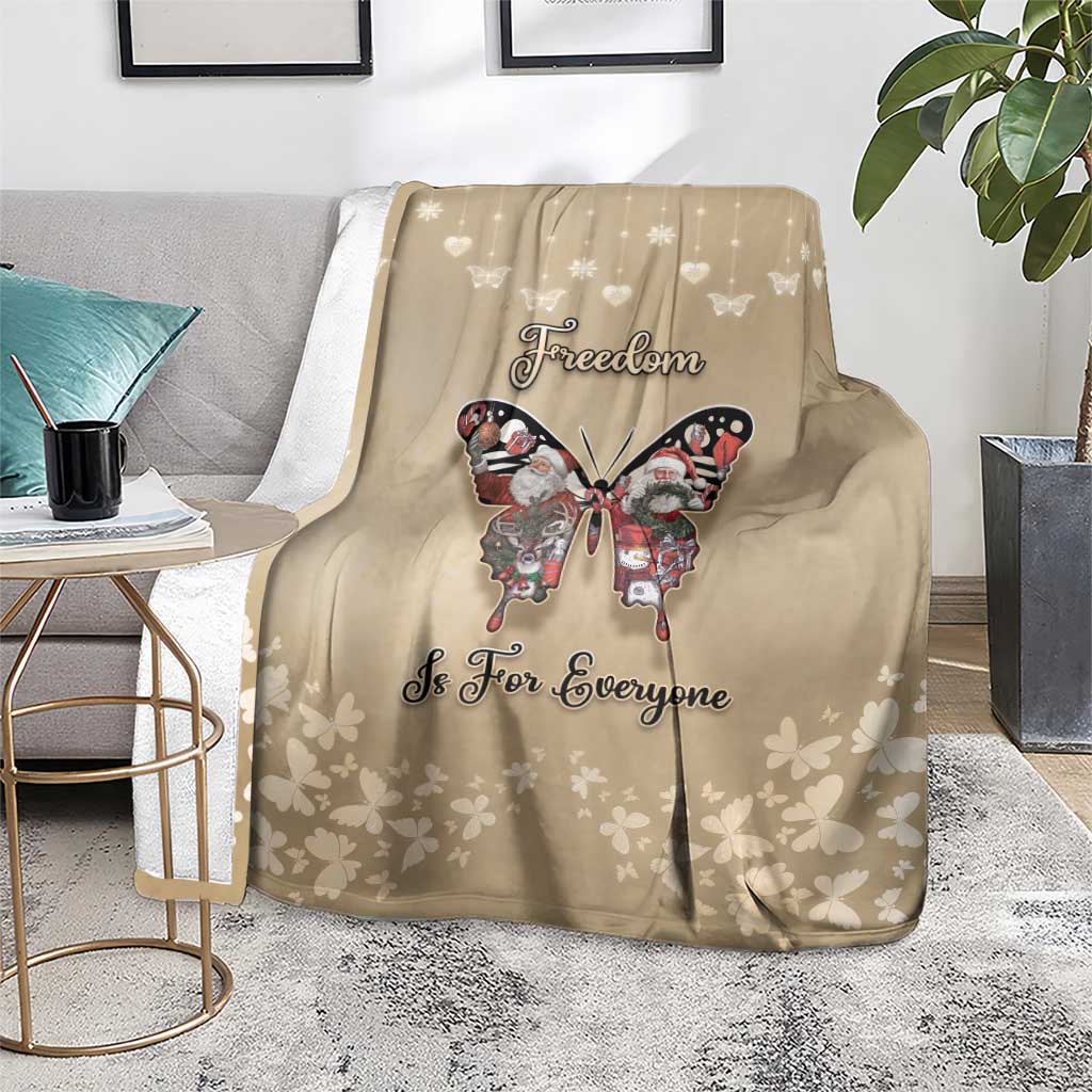 Butterfly Christmas Blanket Freedom Is For Everyone - Wonder Print Shop