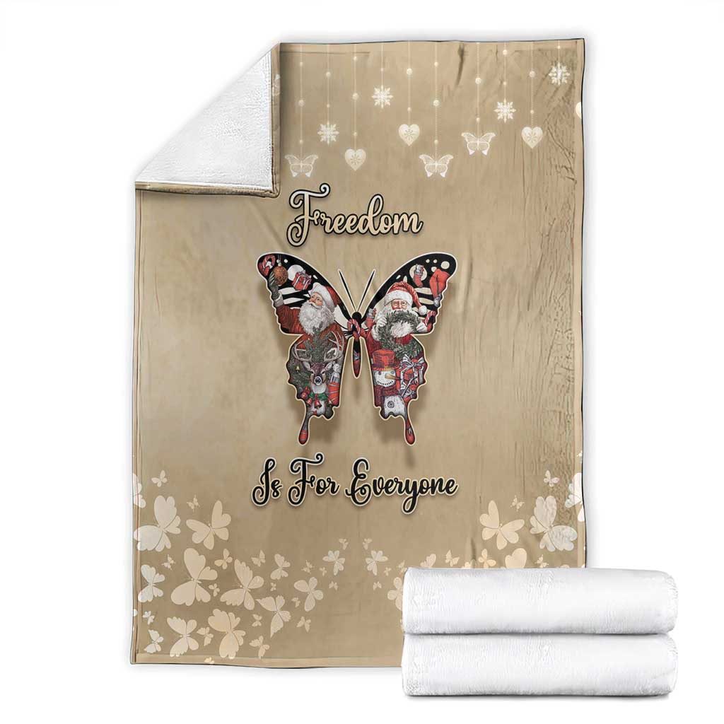 Butterfly Christmas Blanket Freedom Is For Everyone - Wonder Print Shop