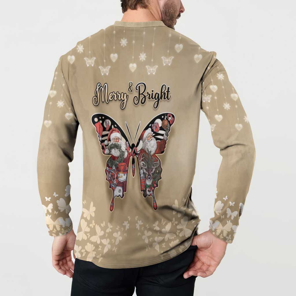 Butterfly Christmas Button Sweatshirt Freedom Is For Everyone - Wonder Print Shop