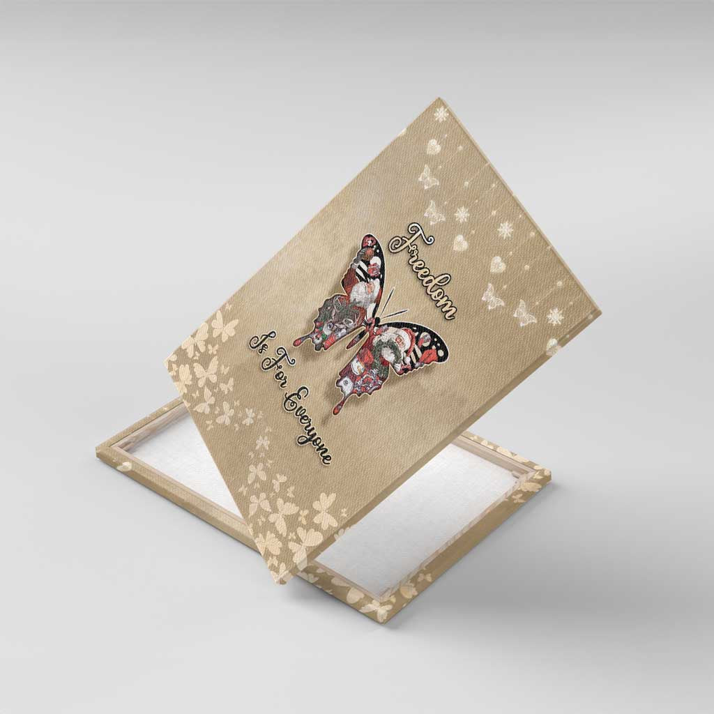 Butterfly Christmas Canvas Wall Art Freedom Is For Everyone - Wonder Print Shop