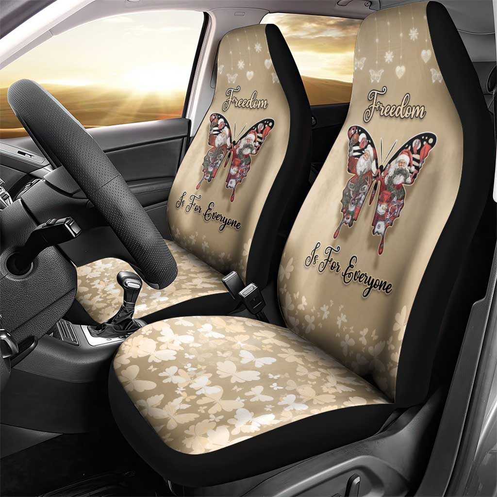 Butterfly Christmas Car Seat Cover Freedom Is For Everyone - Wonder Print Shop