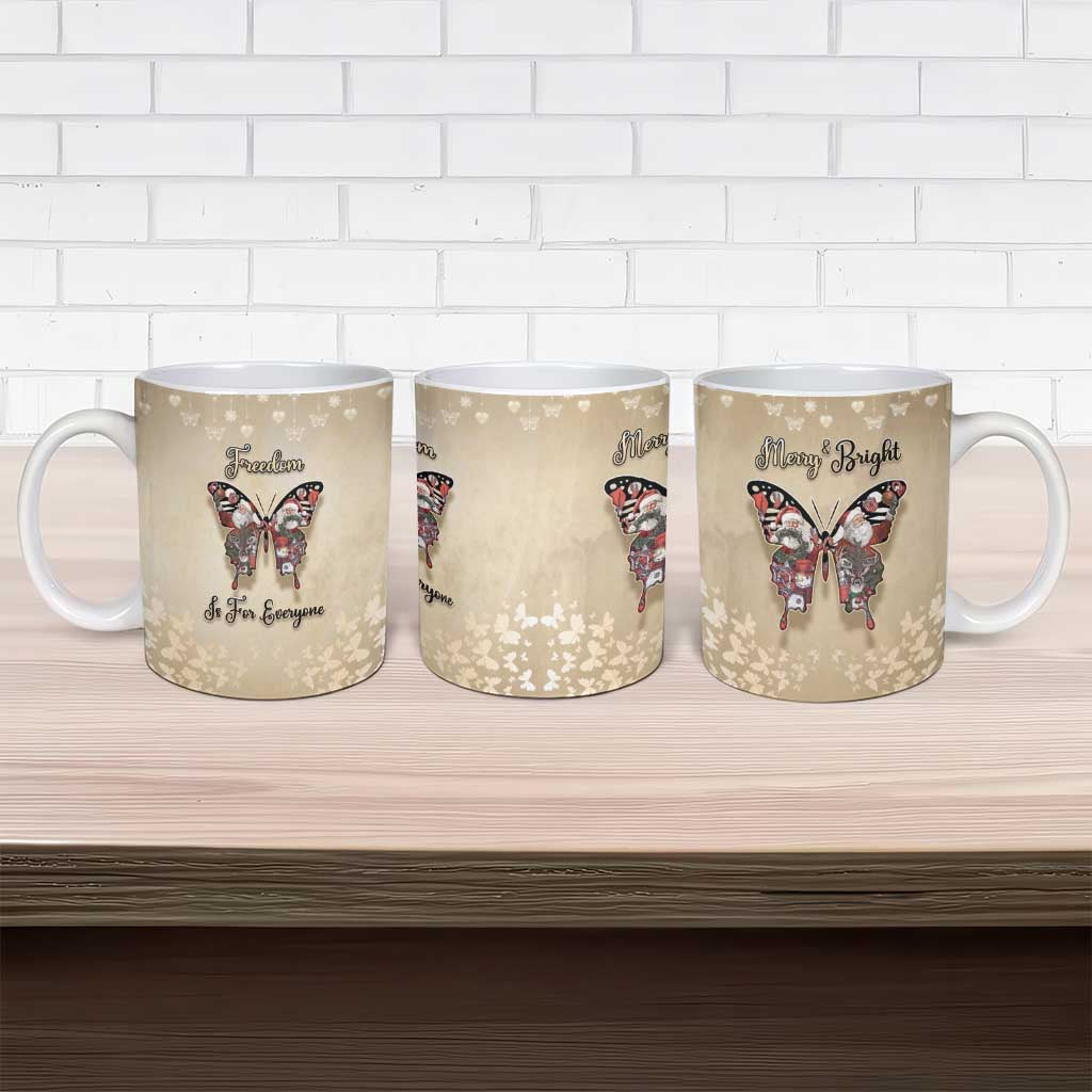 Butterfly Christmas Ceramic Mug Freedom Is For Everyone - Wonder Print Shop