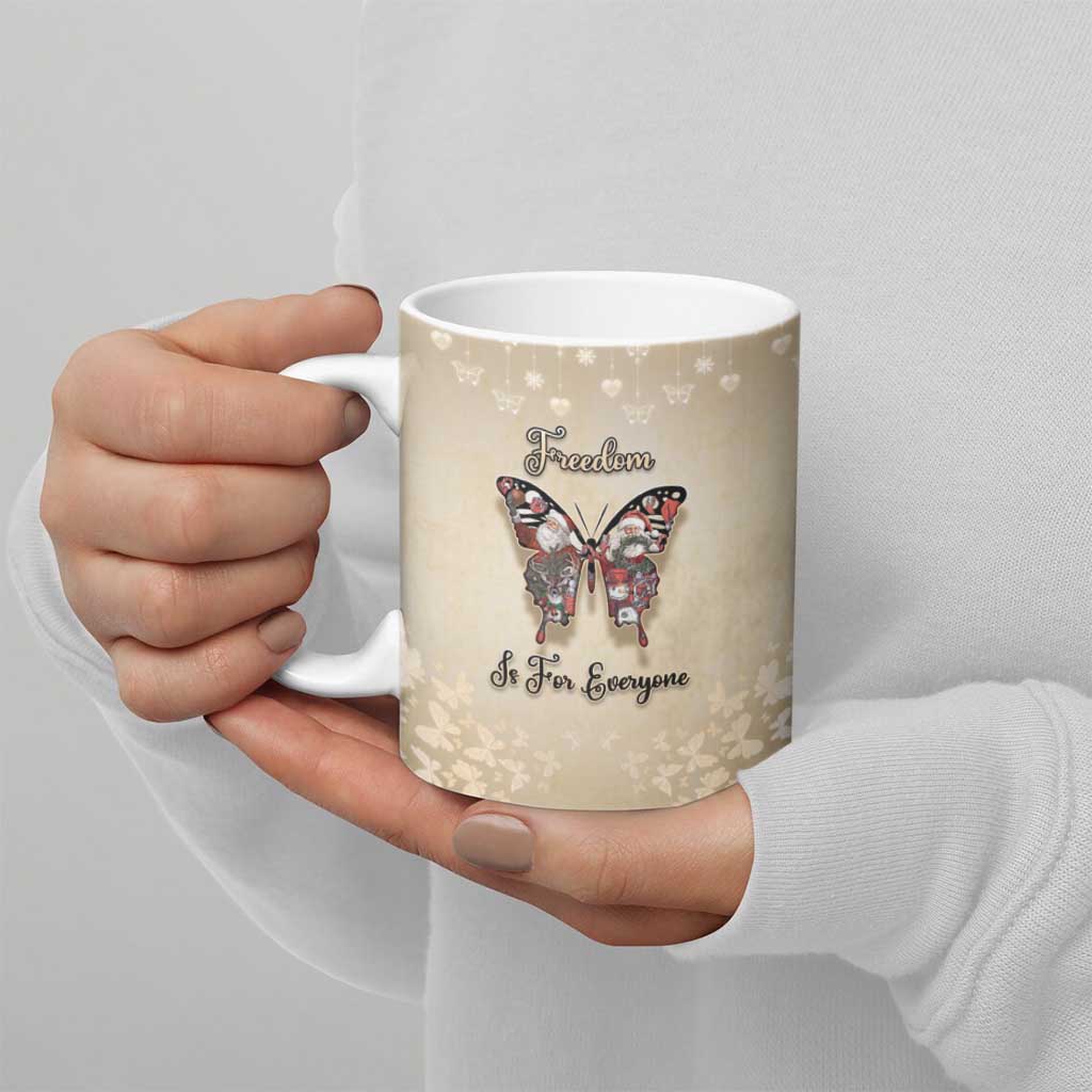 Butterfly Christmas Ceramic Mug Freedom Is For Everyone - Wonder Print Shop