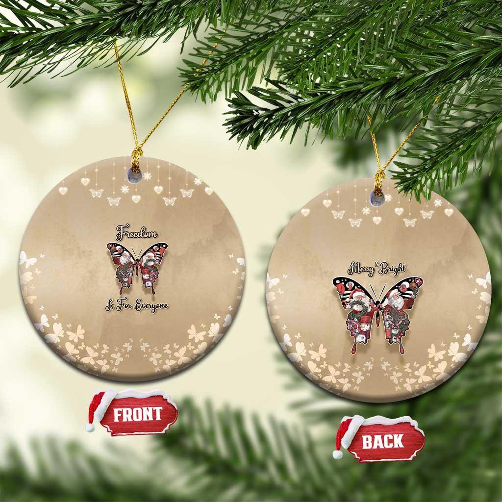Butterfly Christmas Ceramic Ornament Freedom Is For Everyone - Wonder Print Shop