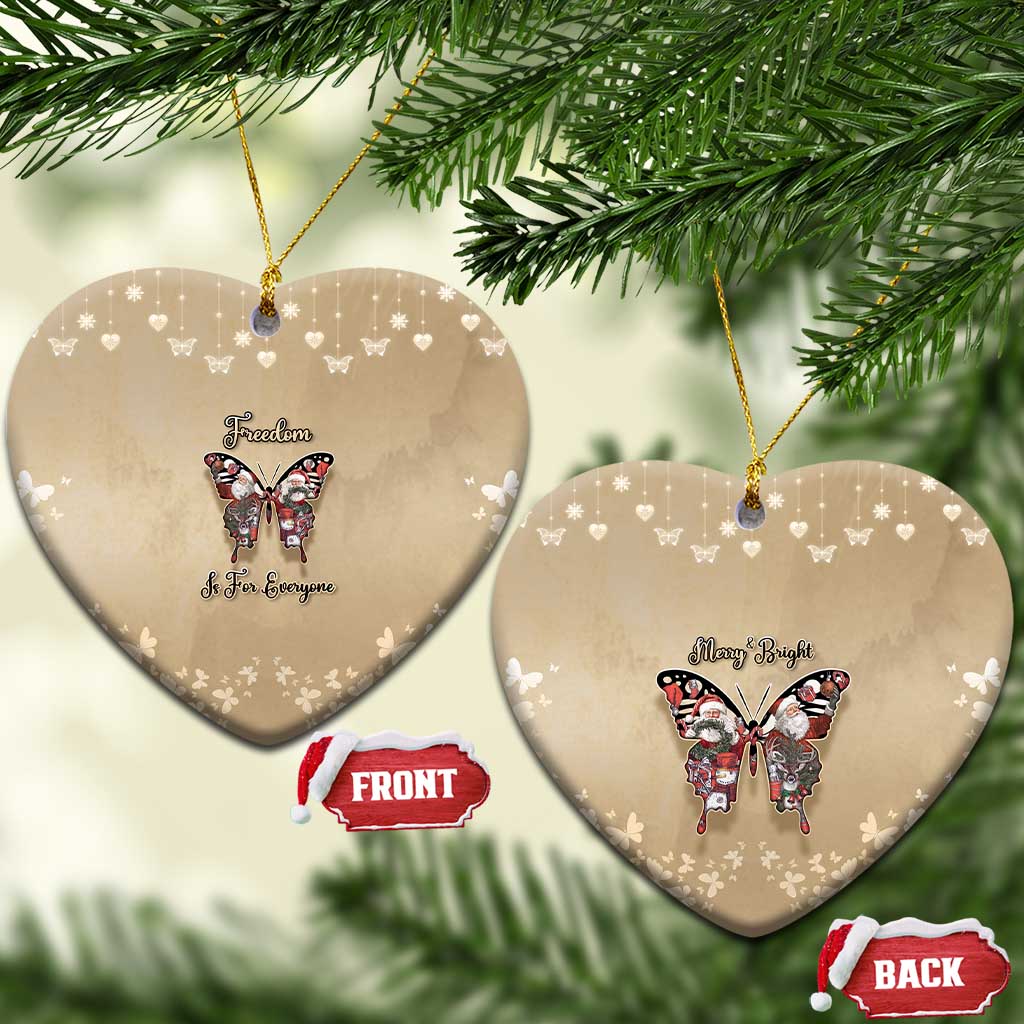 Butterfly Christmas Ceramic Ornament Freedom Is For Everyone - Wonder Print Shop